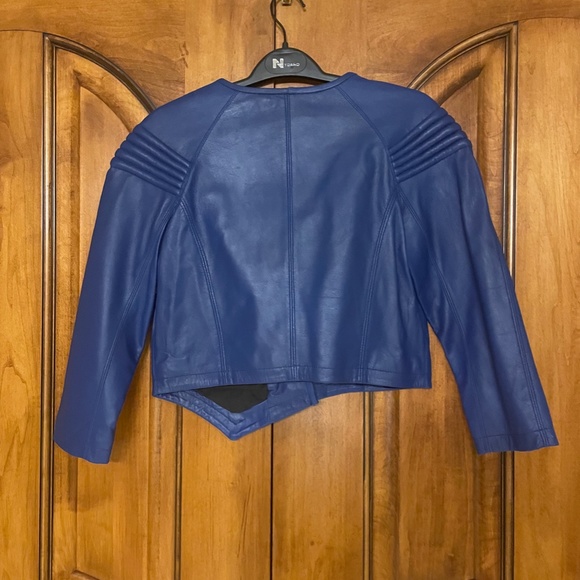 Cut25 Blue Leather Jacket - Picture 4 of 5